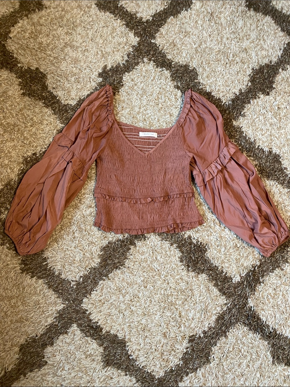 Mustard Seed Smocked Peasant top